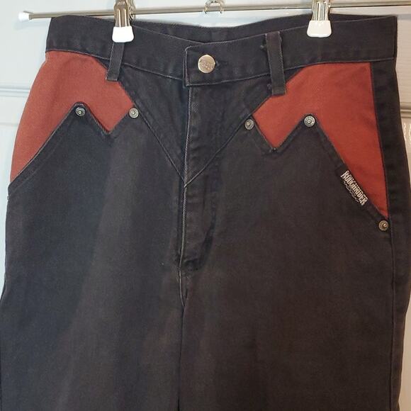 VTG Roughrider By Circle T Western High Rise Waisted Bareback Jeans Size 5/6 - Picture 2 of 7